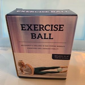 Exercise Ball. New in the box. Inflates to 14 inches (pump not included)